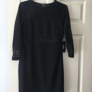 NWT LuLu's Black Striped Sleeve Dress